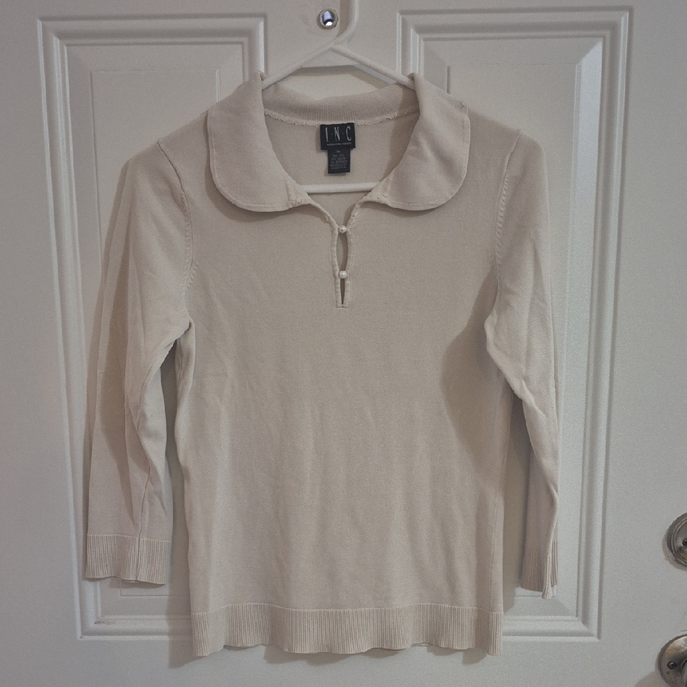 INC Peter Pan Collared Long Sleeved Top